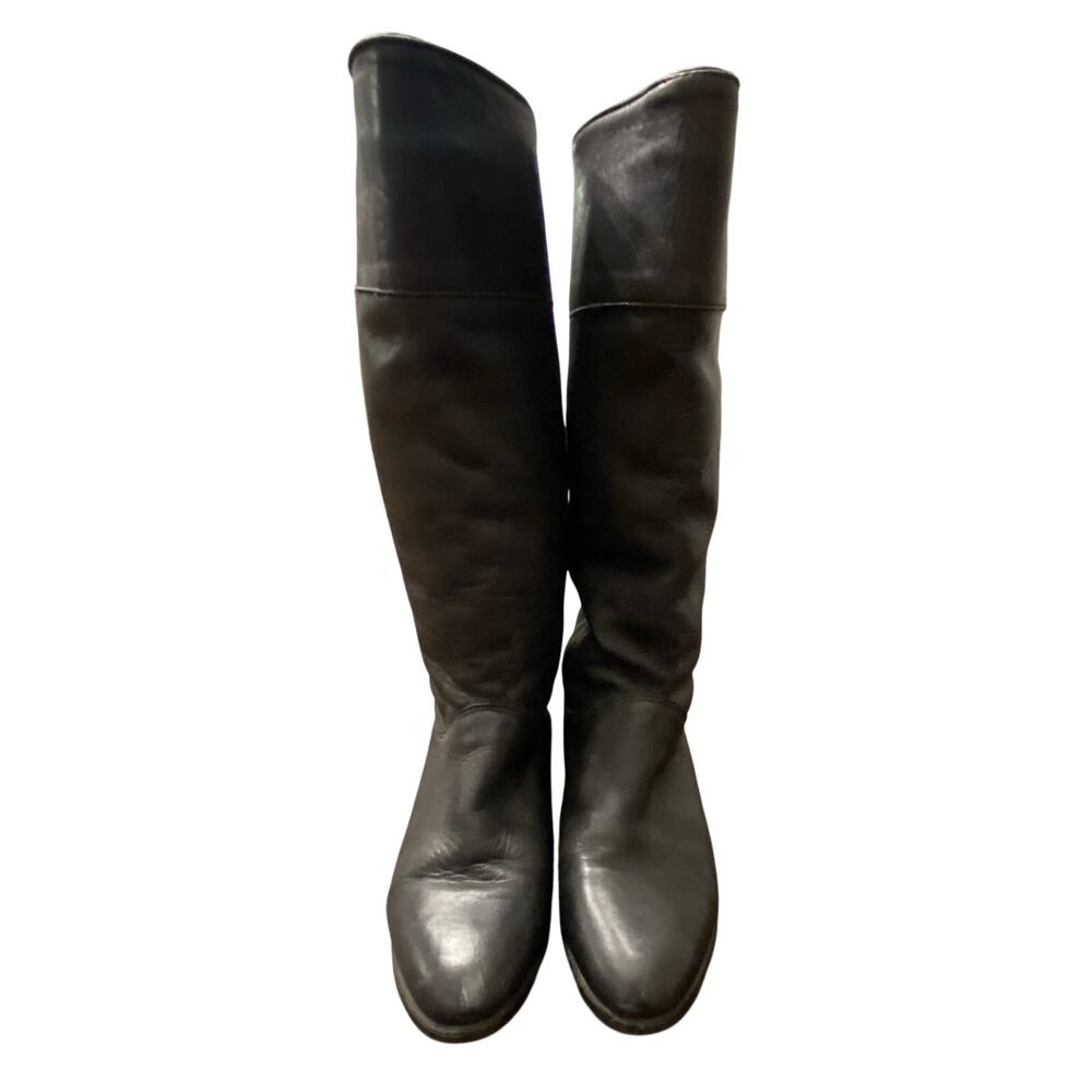 Vintage Eddie Bauer Black Leather Riding Boots 7.5 B Made in Canada Classic 90s